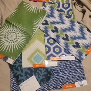 Designer Fabric samples SUNBRELLA - Thibaut Duralee blue green - 6